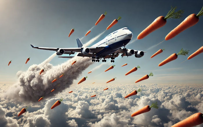 Flugzeug und Möhren