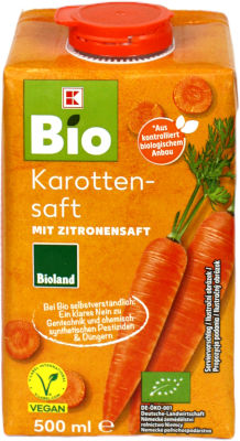 Karottensaft mit Zitronensaft (K-Bio)