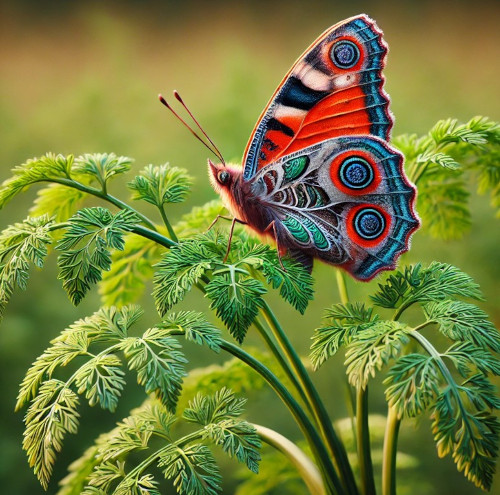 Schmetterling auf einer Möhre