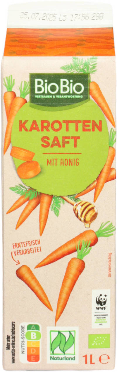 Karottensaft mit Honig (Bio Bio)